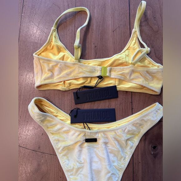 TRIANGL MACI CHEEKY CUT BIKINI YELLOW VELVET NO BAG NEW WITH TAGS - Picture 4 of 5